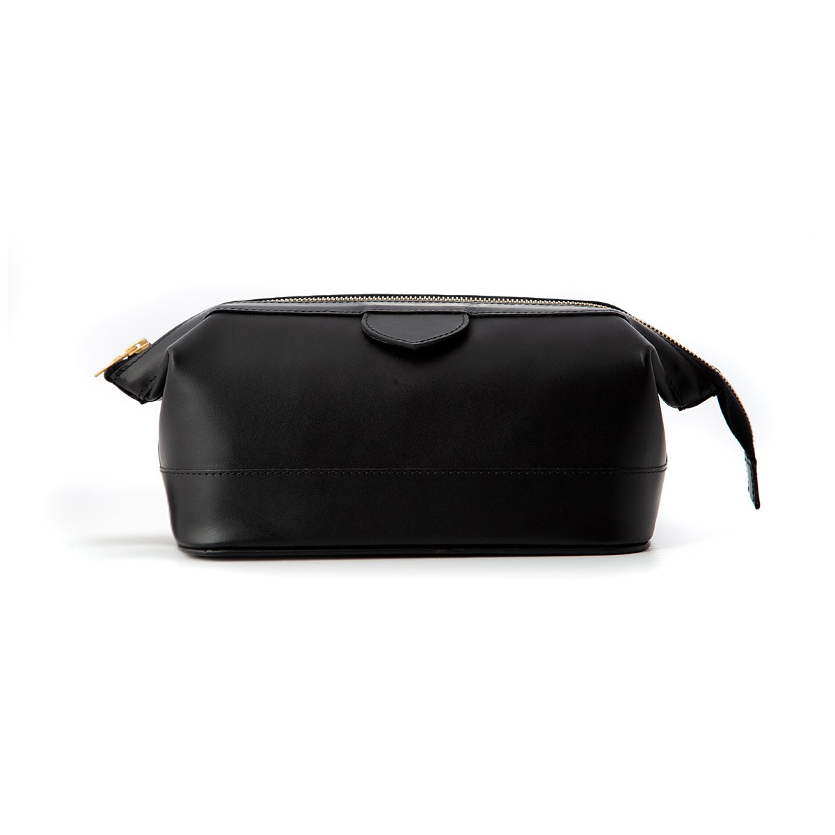 Medium Black Leather Wash Bag