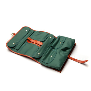 Tan Leather Hanging Wash Bag