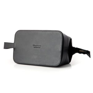 Medium Black Leather Wash Bag